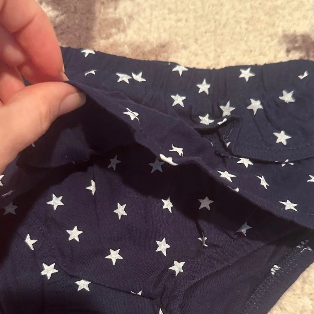 Carter's Red 'All American Girl' Bodysuit with Starry Navy Diaper Cover